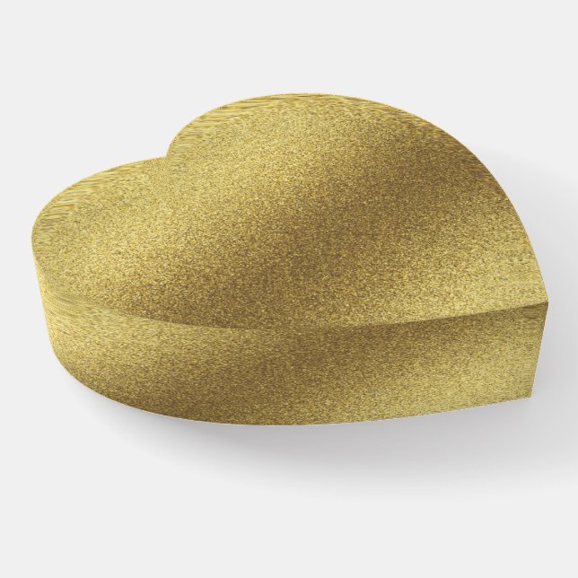 Pure Gold Heart Paperweight (Angled)
