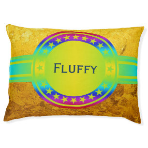 PURE GOLD LEAF Pattern & Stars & Stripes Banner Pet Bed