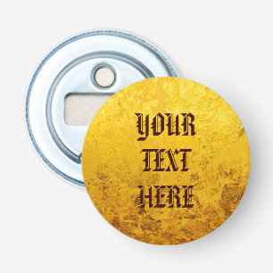 PURE GOLD LEAF Pattern + your text Bottle Opener