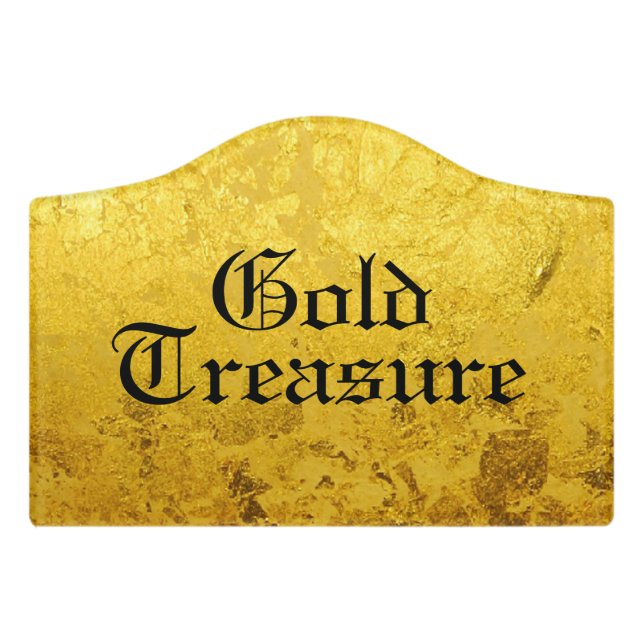 PURE GOLD LEAF Pattern + your text / ideas Door Sign (Small Crest Front)