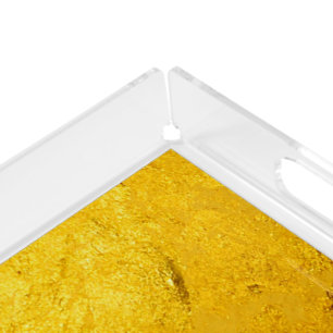 PURE GOLD LEAF Pattern + your text / photo Acrylic Tray