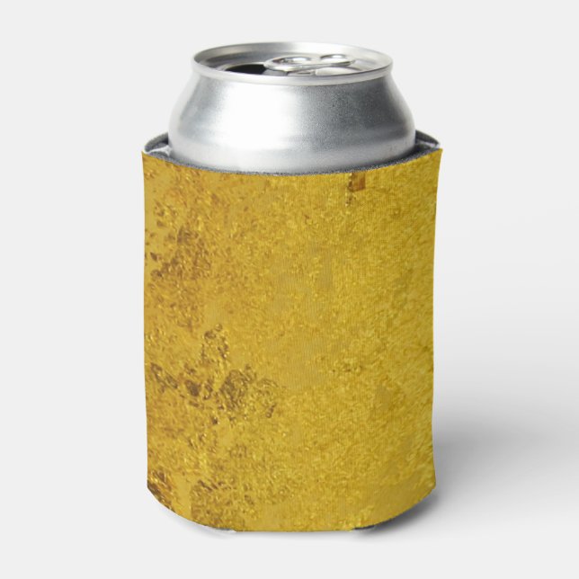 PURE GOLD LEAF Pattern + your text / photo Can Cooler (Can Front)