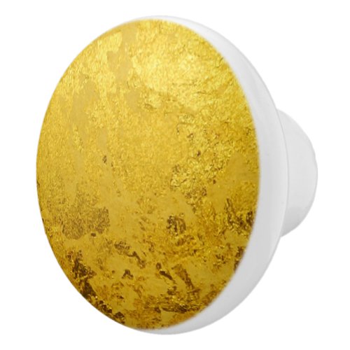 PURE GOLD LEAF Pattern  your text  photo Ceramic Knob