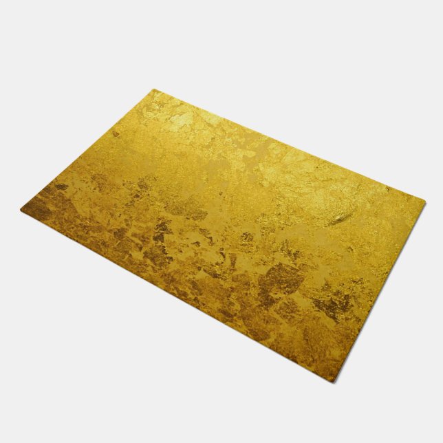 PURE GOLD LEAF Pattern + your text / photo Doormat (Angled)