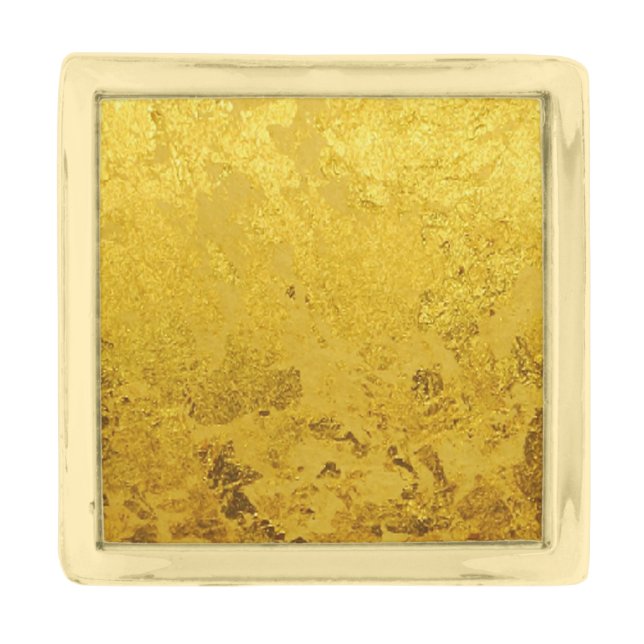PURE GOLD LEAF Pattern + your text / photo Finish Lapel Pin (Front)