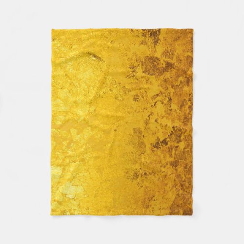 PURE GOLD LEAF Pattern  your text  photo Fleece Blanket