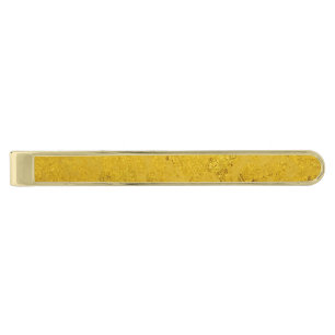 PURE GOLD LEAF Pattern + your text / photo Gold Finish Tie Clip