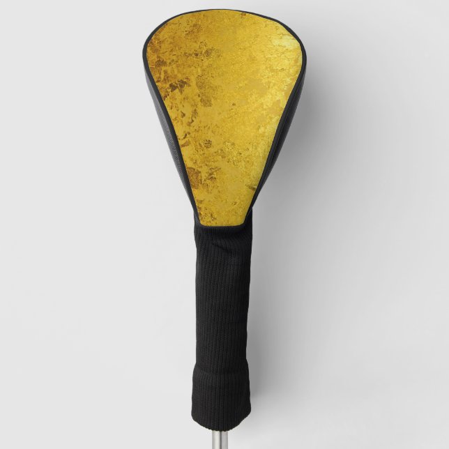 PURE GOLD LEAF Pattern + your text / photo Golf Head Cover (Front)