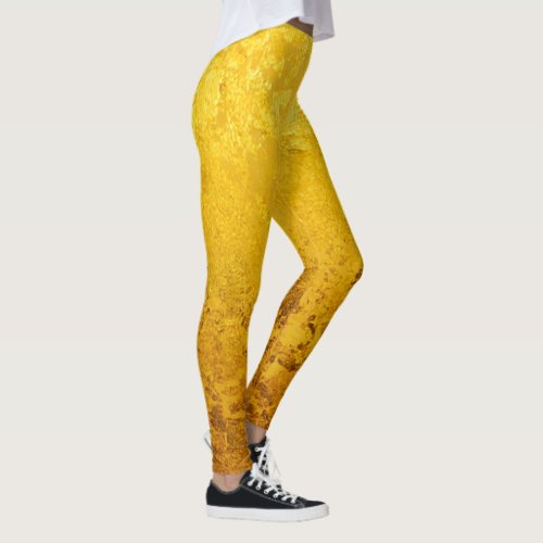 PURE GOLD LEAF Pattern  your text  photo Leggings