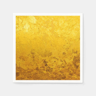 PURE GOLD LEAF Pattern + your text / photo Paper Napkins