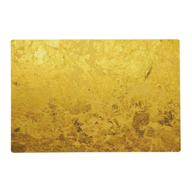 PURE GOLD LEAF Pattern + your text / photo Placemat (Front)