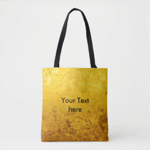 PURE GOLD LEAF Pattern + your text / photo Tote Bag