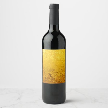 Pure Gold Leaf Pattern   Your Text / Photo Wine Label