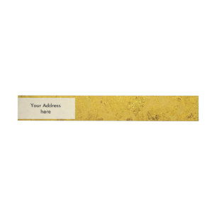 PURE GOLD LEAF Pattern + your text / photo Wrap Around Address Label