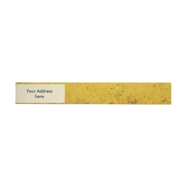 PURE GOLD LEAF Pattern + your text / photo Wrap Around Address Label (Individual)