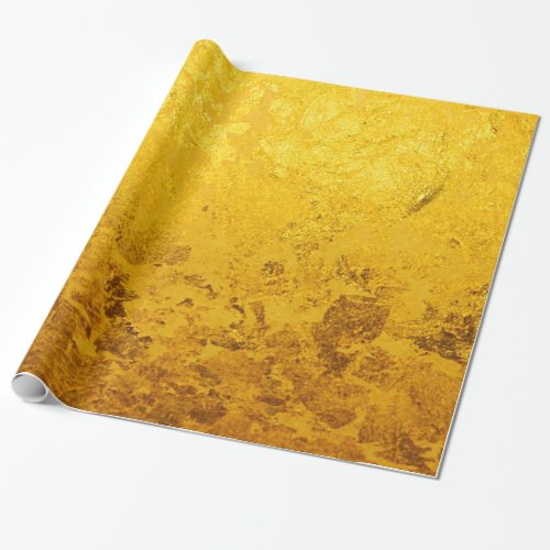 PURE GOLD LEAF Pattern  your text  photo Wrapping Paper