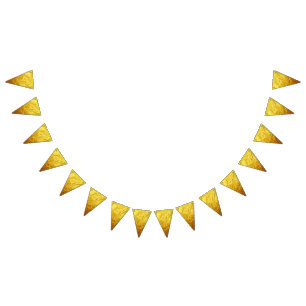 PURE GOLD PAPER Pattern + your text / photo Bunting Flags