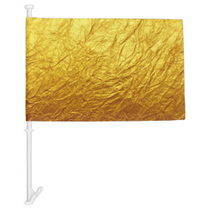 PURE GOLD PAPER Pattern + your text / photo Car Flag