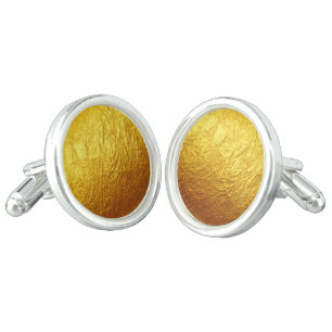 PURE GOLD PAPER Pattern + your text / photo Cufflinks
