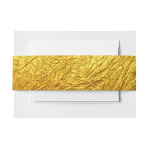PURE GOLD PAPER Pattern  your text  photo Invitation Belly Band