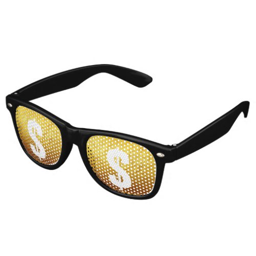PURE GOLD PAPER Pattern  your text  photo Retro Sunglasses