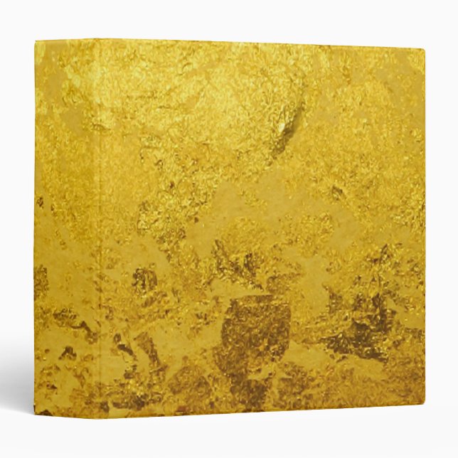 PURE GOLD pattern / gold leaf 3 Ring Binder (Front/Spine)