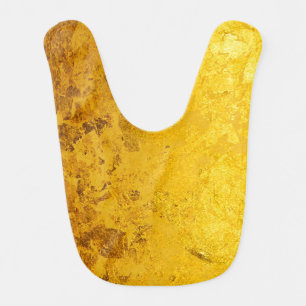 PURE GOLD pattern / gold leaf Baby Bib