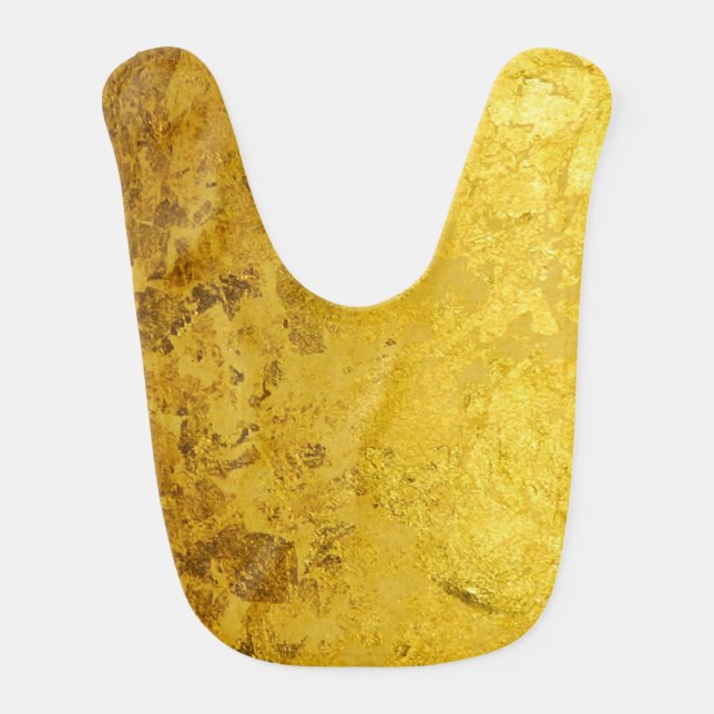 PURE GOLD pattern / gold leaf Baby Bib (Front)