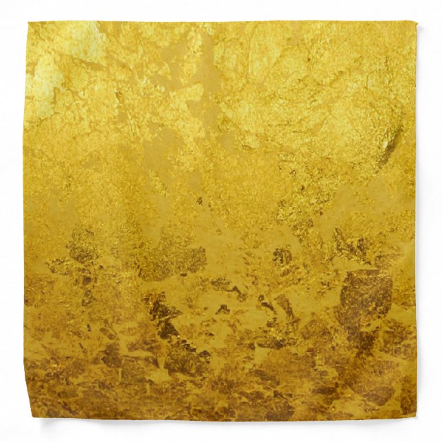 PURE GOLD pattern / gold leaf Bandana (Front)