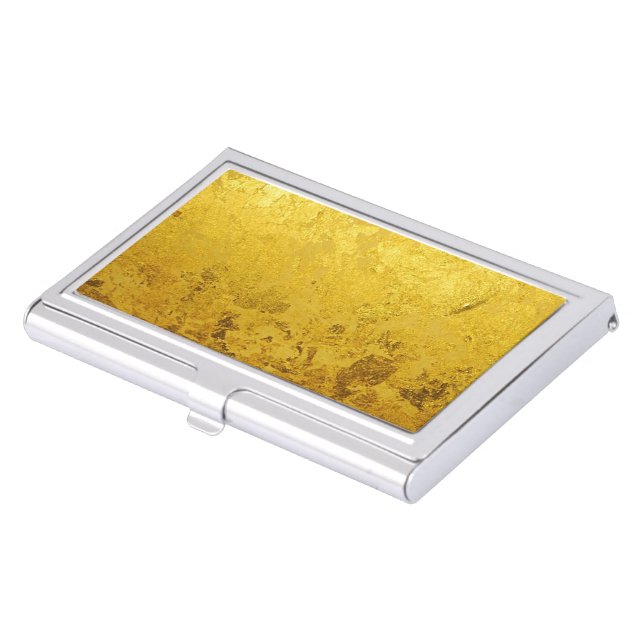 PURE GOLD pattern / gold leaf Business Card Holder (Front)