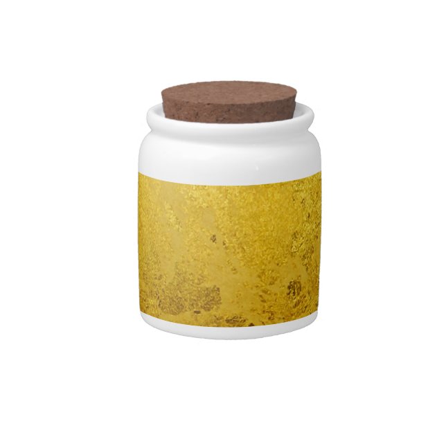 PURE GOLD pattern / gold leaf Candy Jar (Front)