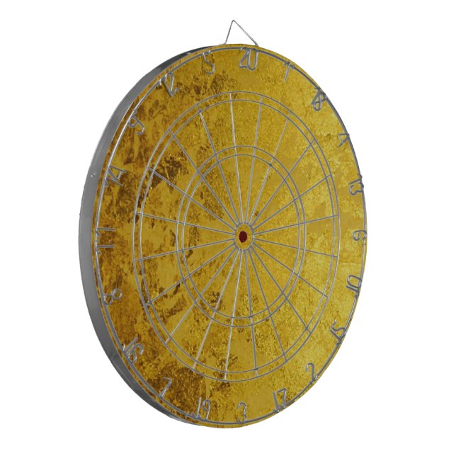 PURE GOLD pattern / gold leaf Dart Board (Front Left)