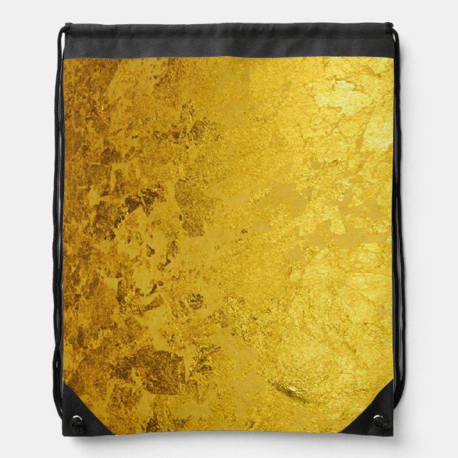 PURE GOLD pattern / gold leaf Drawstring Bag (Front)