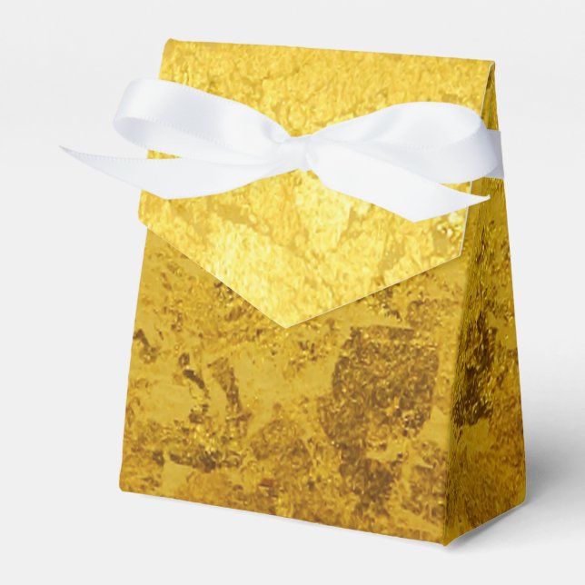 PURE GOLD pattern / gold leaf Favor Boxes (Front Side)