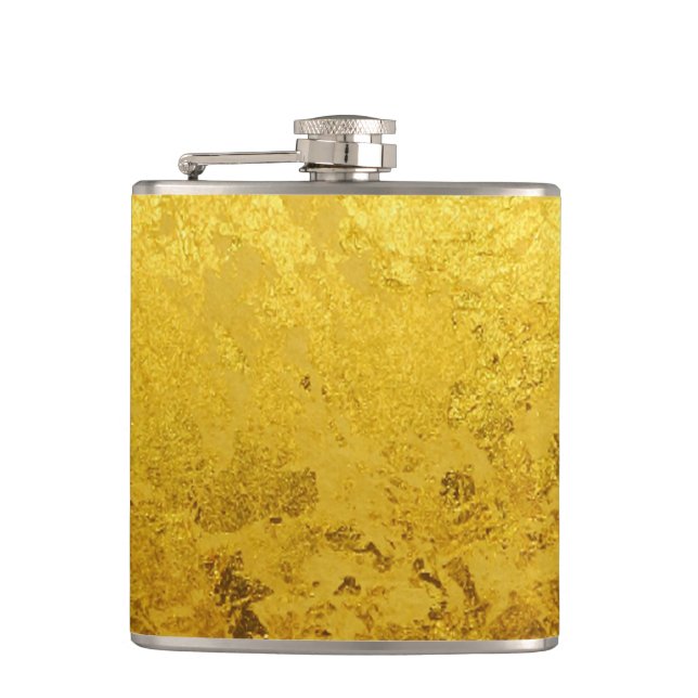 PURE GOLD pattern / gold leaf Flask (Front)