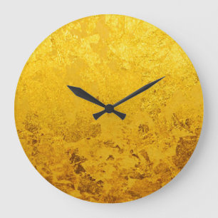 PURE GOLD pattern / gold leaf Large Clock