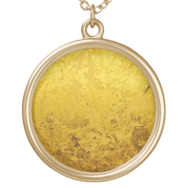 PURE GOLD pattern / gold leaf Plated Necklace (Front)