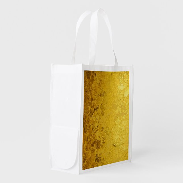 PURE GOLD pattern / gold leaf Reusable Grocery Bag (Front Side)