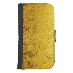 PURE GOLD pattern / gold leaf Wallet Phone Case For Samsung Galaxy S4