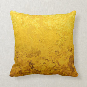 PURE GOLD pattern / gold leaf Throw Pillow