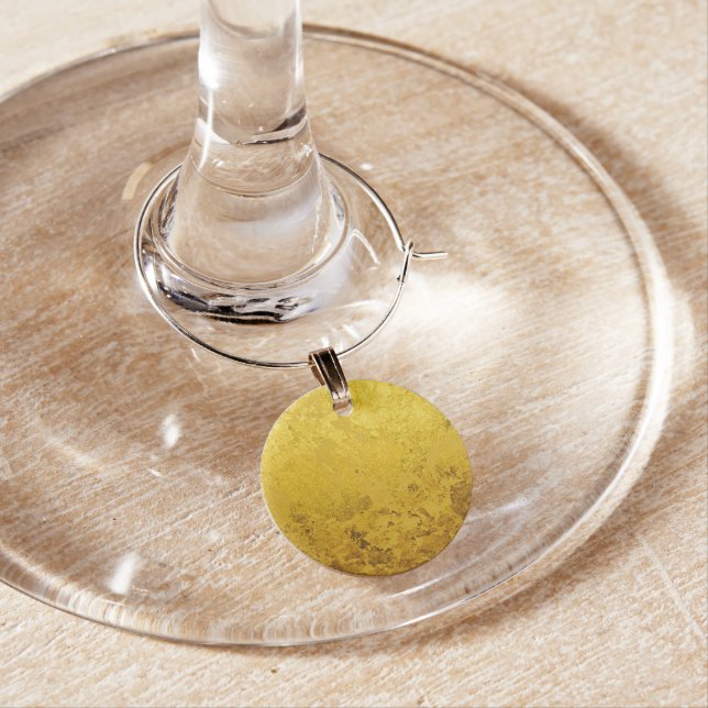 PURE GOLD pattern / gold leaf Wine Glass Charm (In Situ)