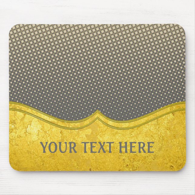 PURE GOLD pattern / gold leaf + your photo & text Mouse Pad (Front)
