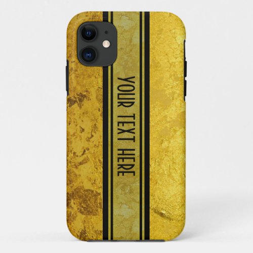 PURE GOLD pattern  gold leaf  your text iPhone 11 Case