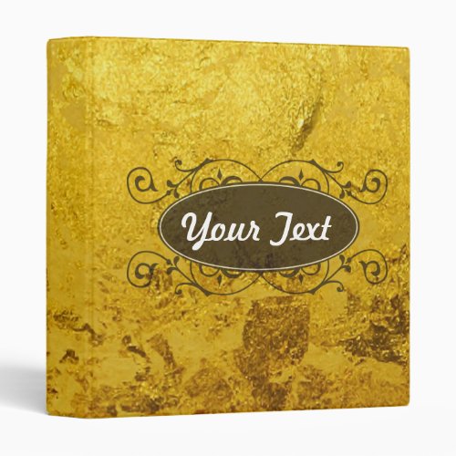 PURE GOLD pattern  gold leaf  your text  image Binder