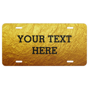 PURE GOLD pattern / gold paper License Plate