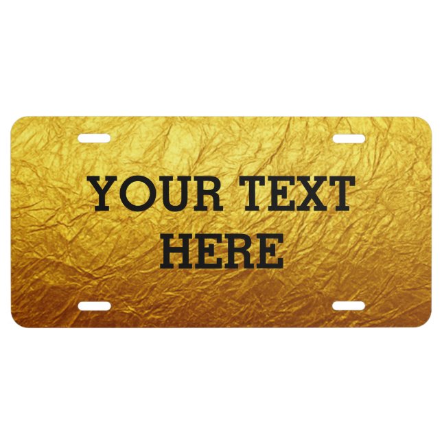 PURE GOLD pattern / gold paper License Plate (Front)