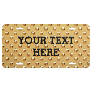 PURE GOLD pattern / golden pearls License Plate