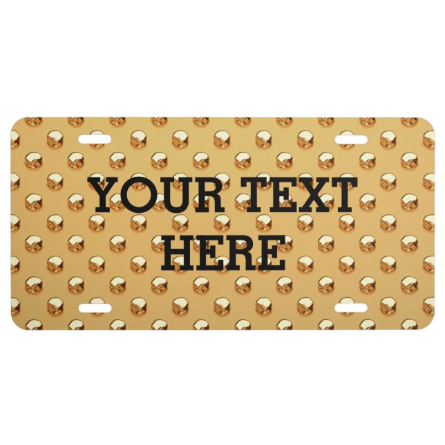 PURE GOLD pattern / golden pearls License Plate (Front)