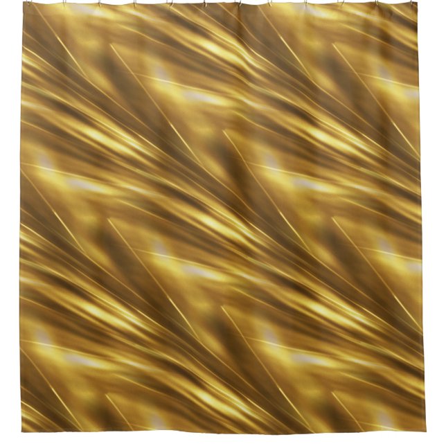 PURE GOLD rays shine Pattern + your text / ideas Shower Curtain (Front)