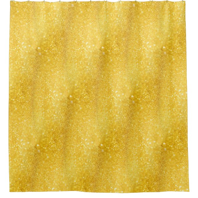 PURE GOLD SPARKLES Pattern + your name / photo Shower Curtain (Front)